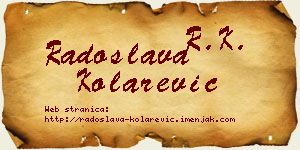 Radoslava Kolarević vizit kartica